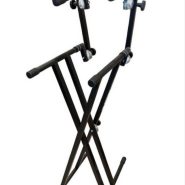 پایه کیبورد دو طبقه کوئیک لاک Quik Lok مدل ضربدری دوبل - صوت و موزیک مقدم سبزوار