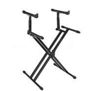 پایه کیبورد دو طبقه کوئیک لاک Quik Lok مدل ضربدری دوبل - صوت و موزیک مقدم سبزوار