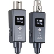 مبدل بی سیم کننده میکروفون UHF بافرستنده وگیرنده XLR مدل دوکاناله - صوت و موزیک مقدم سبزوار