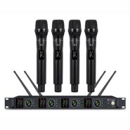 میکروفون دستی-یقه ای 4کانال DJ مدل DJ-40000 - صوت و موزیک مقدم سبزوار