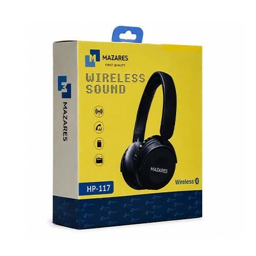 هدفون بلوتوثی بی سیم مازارس MAZARES مدل HP-117 - صوت و موزیک مقدم سبزوار